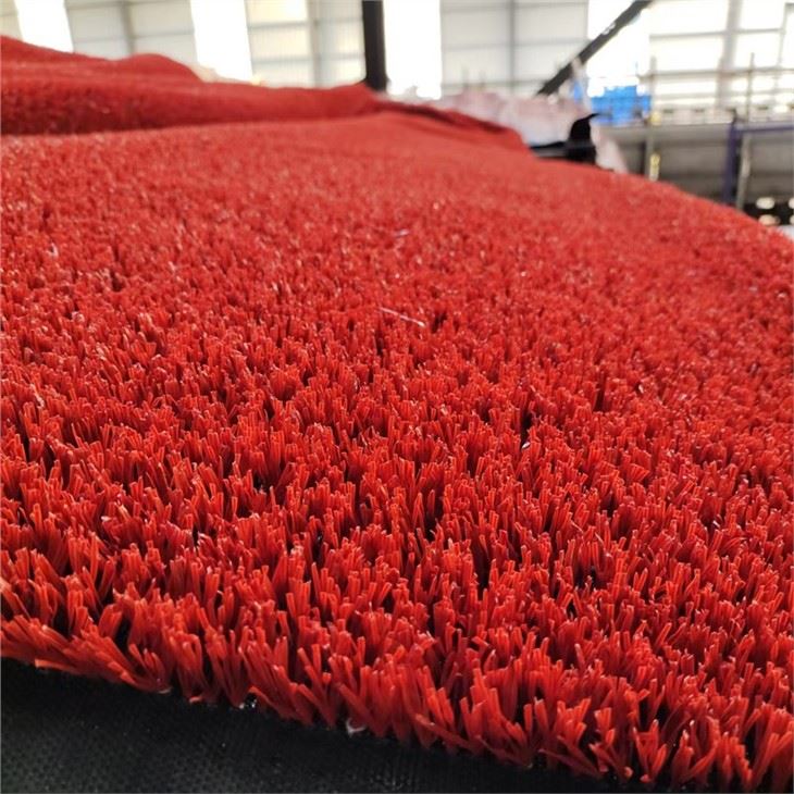 red color grass turf